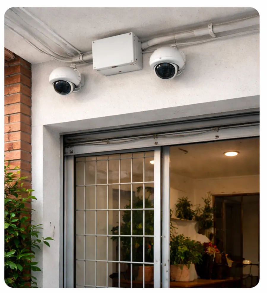 Después: cámaras domo instaladas y canalización limpia (Valledupar / Villa Campestre)